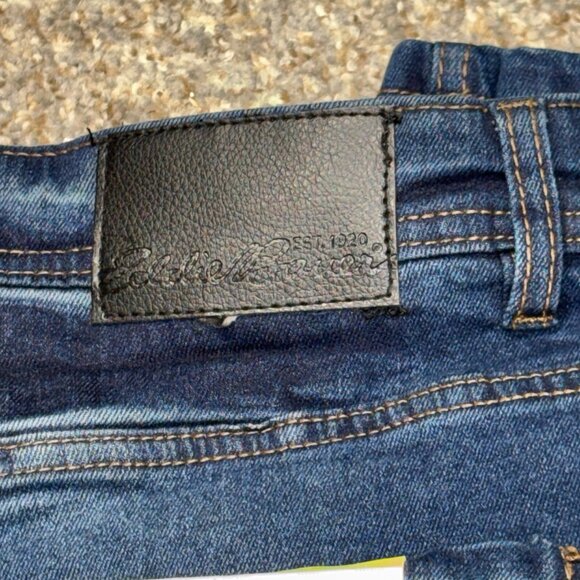 Eddie Bauer Jeans Mens 38x30 Slim Fit Flex Stretch Straight Leg Dark Wash NWT - Picture 3 of 16